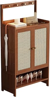 Kitchen Appliance Storage，Wood Sideboard,Shoe Cabinet Integrated Cabinet, Multi-Layer Shoe Rack for Home Door, Simple Rental House Storage Rack(Brown,131 * 32 * 67cm/51.57 * 12.6 * 26.38in)