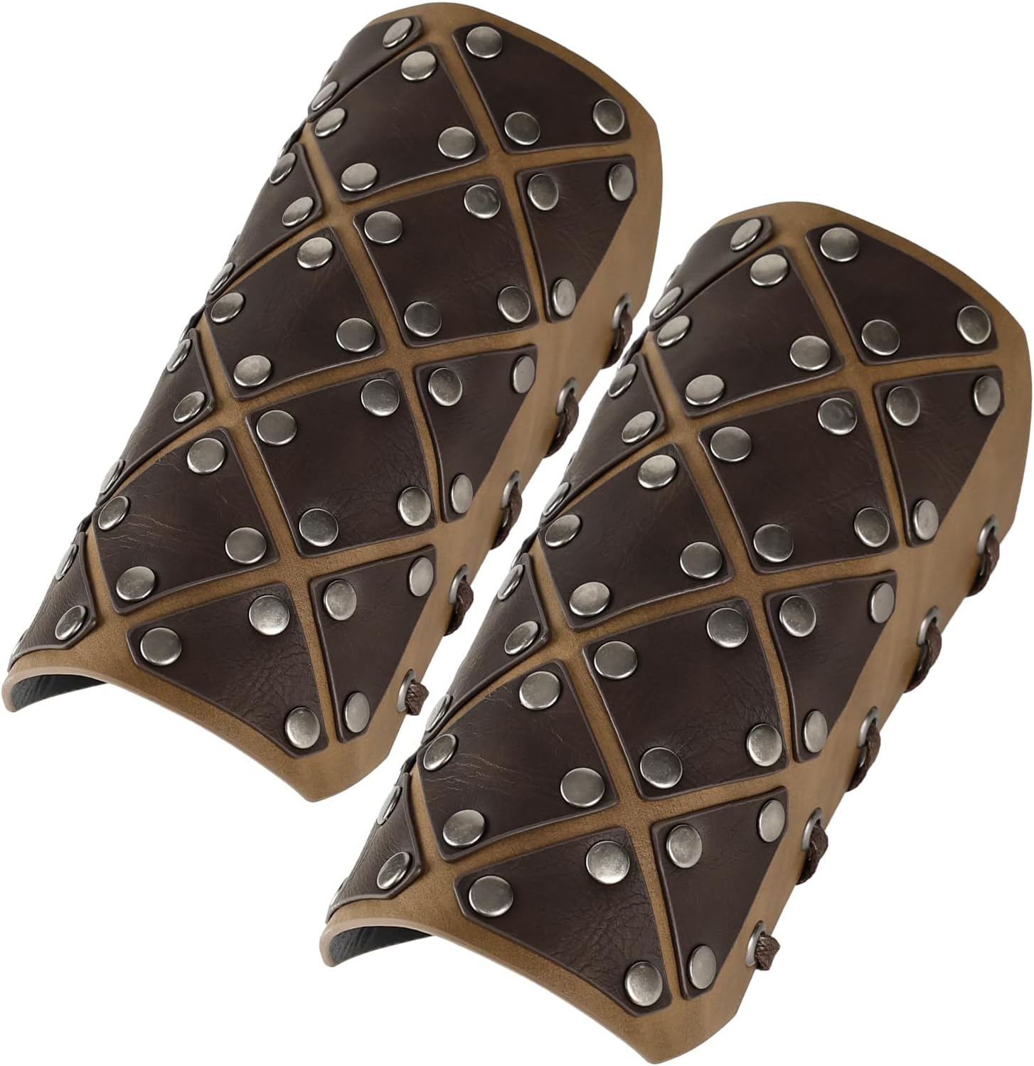 HiiFeuer 6 PCs Medieval Faux Leather Armor Set for Kids, Vintage Shoulder Armor Pauldron Bracers Leg Gaiters Waist Armor