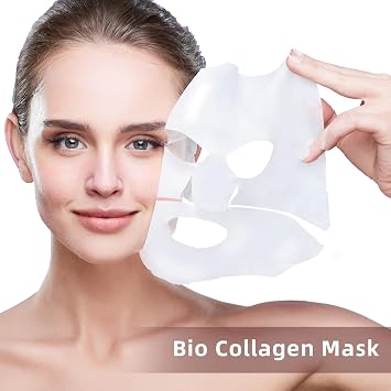 Bio Collagen Face Mask, Collagen Mask Real Deep Collagen Hydrogel Overnight Mask for Glass Skin Glow, Deep Hydration, Firming & Lifting, Wrinkle Reduction, Pore Minimising Korean Skincare (34g x 5pcs)