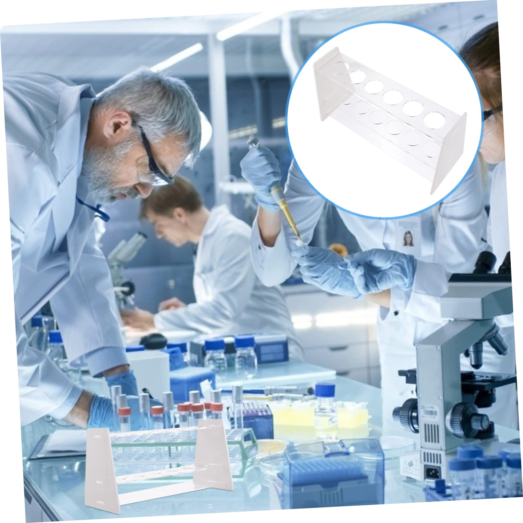 SOLUSTRE 2pezzi Supporto Per Provette Da Laboratorio Con Struttura Leggera e Resistente Adatto Per Uso Professionale e Scolastico Per Stoccaggio e Facilità Uso