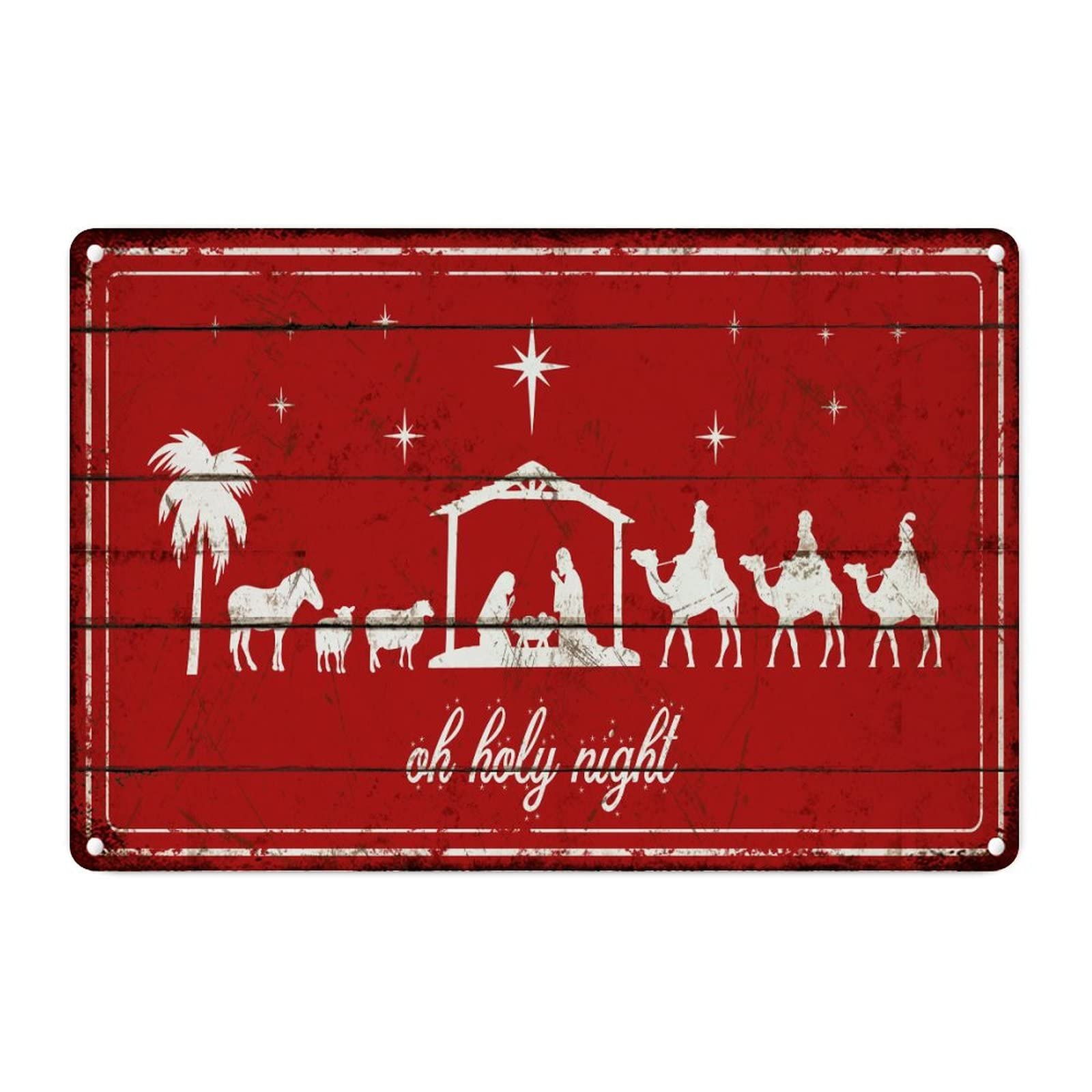 Scène de Noël rétro en étain à offrir pour embellir la maison