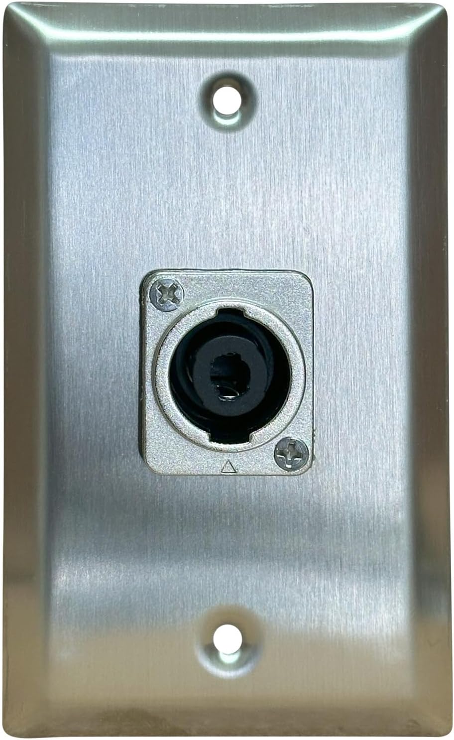 DIYTECH Premium Speakon Wall Plate – 4-Pole Compatible Audio Jack Faceplate, Pro Speaker Connector Panel for Studio, Stage, or Home Theater Sound Systems (1 Port Stainless Steel)