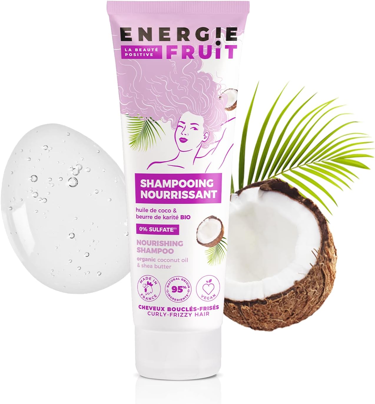 Energie Fruit Shampooing Coco et Beurre de Karité Bio 250ml Vegan, NC, 250 ml (Pack of 1) - Image 3