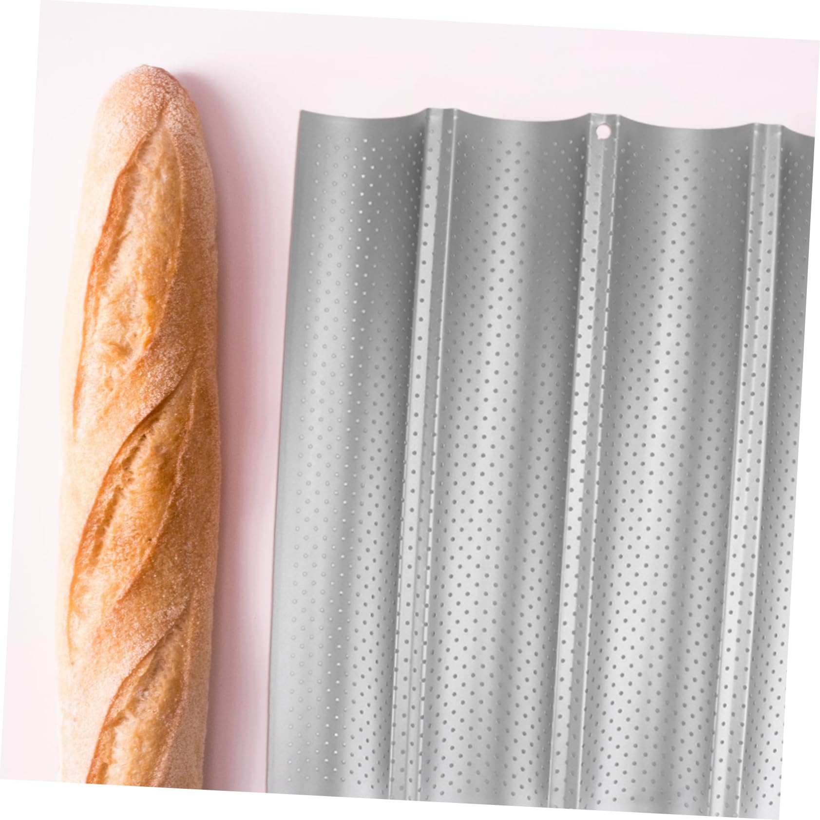 4-well Baguette Backform 2 Stück aus Edelstahl Silber