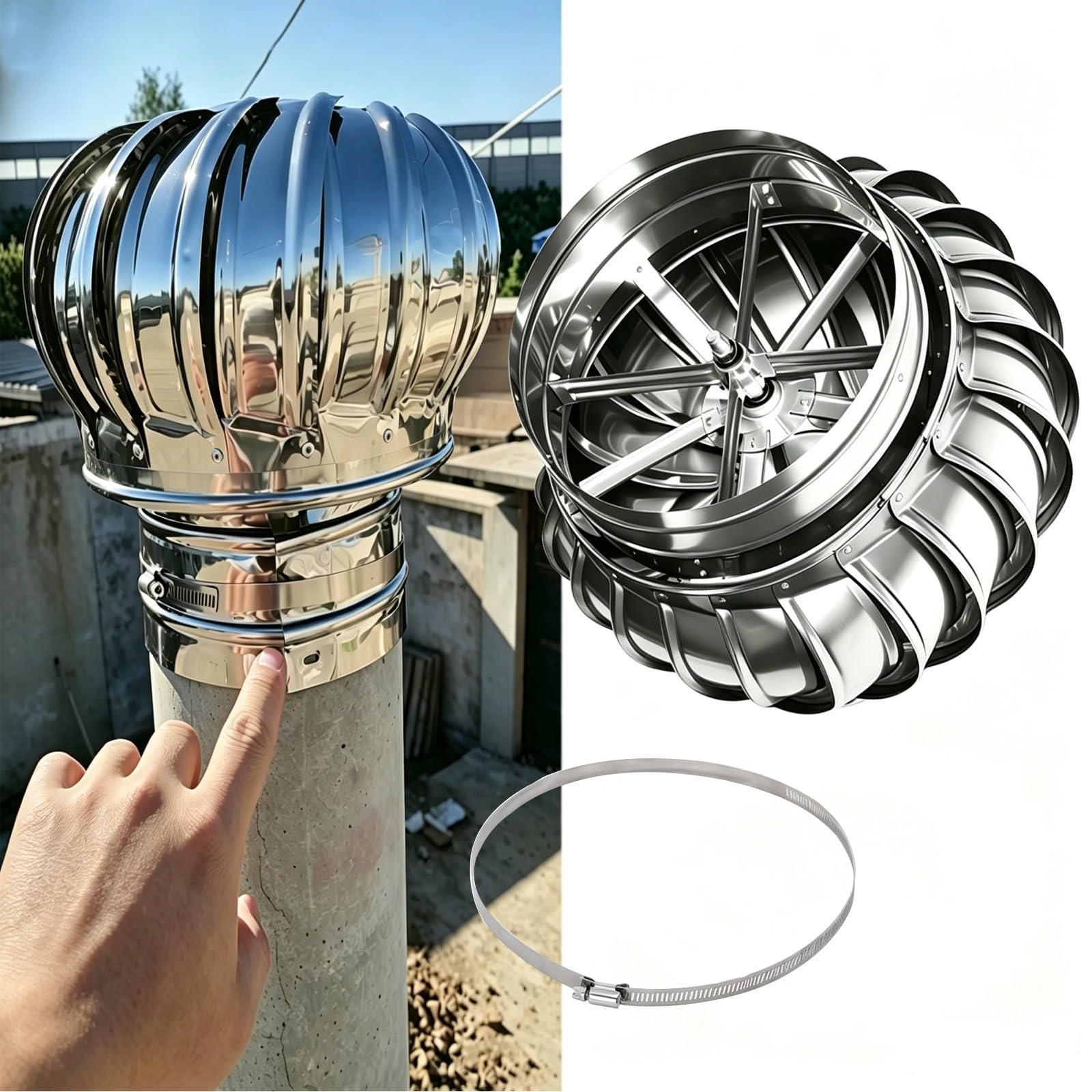 Ventilador de turbina eólica de techo para acabar con las humedades y calor en el tejado