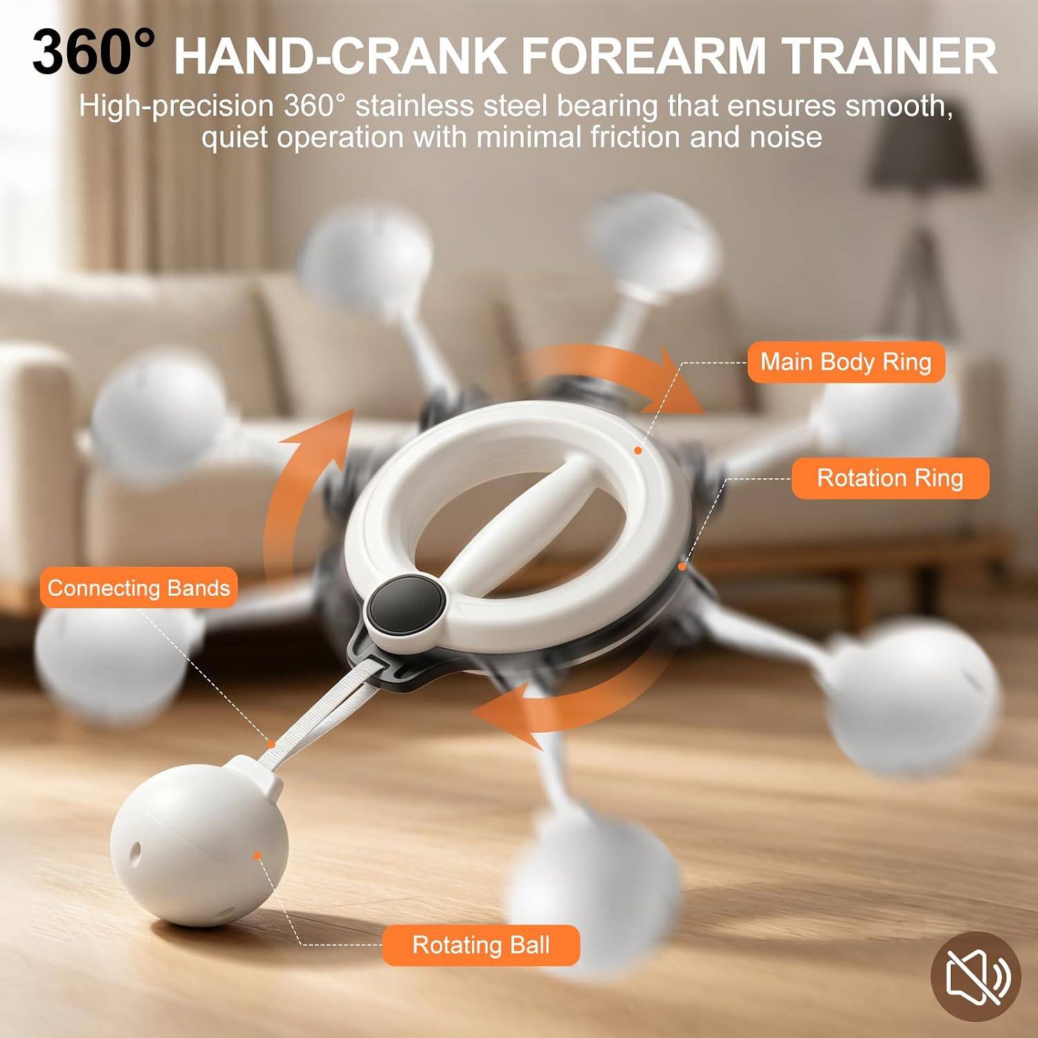 Arm Workout for Men and Women, 360° Hand-Crank Forearm Trainer | Arms and Shoulder Exercise Equipment, Home Workout Equipment and Gym Workouts, for Fitness & Toning