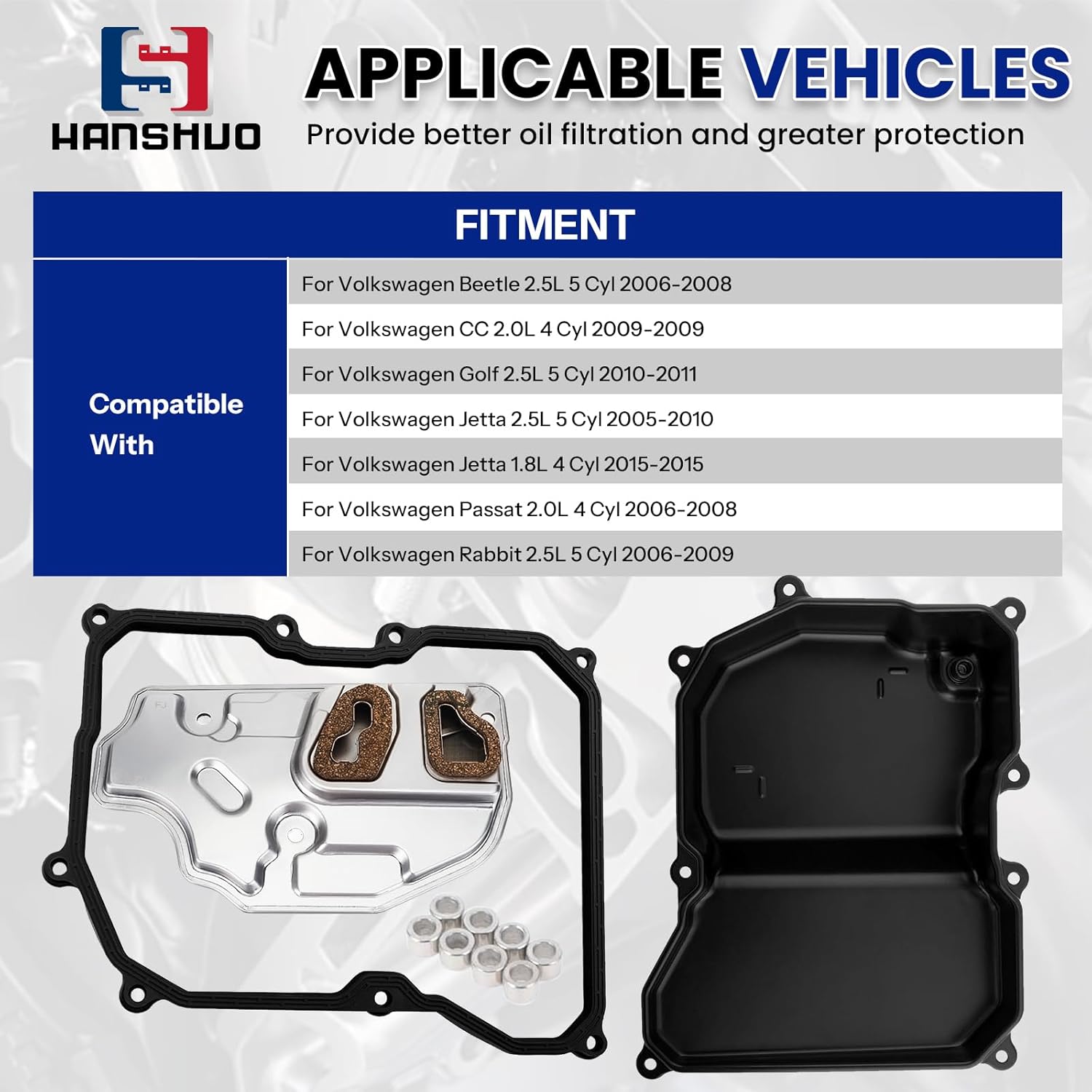Automatic Transmission Filter Oil Pan Gasket Kit for Volkswagen Beetle CC Passat 2006-2014 Replace 09G325429A 09G321370