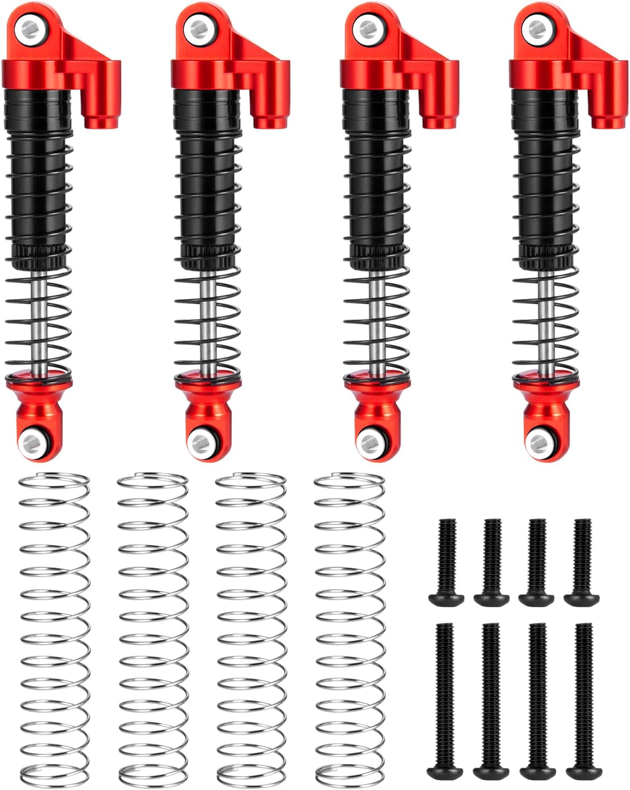 AXspeed for TRX4M Shock Kits 62mm Adjustable Long Shock Absorber for TRX4-M Bronco Defender 1/18 RC Crawler Car Upgrade (Red)