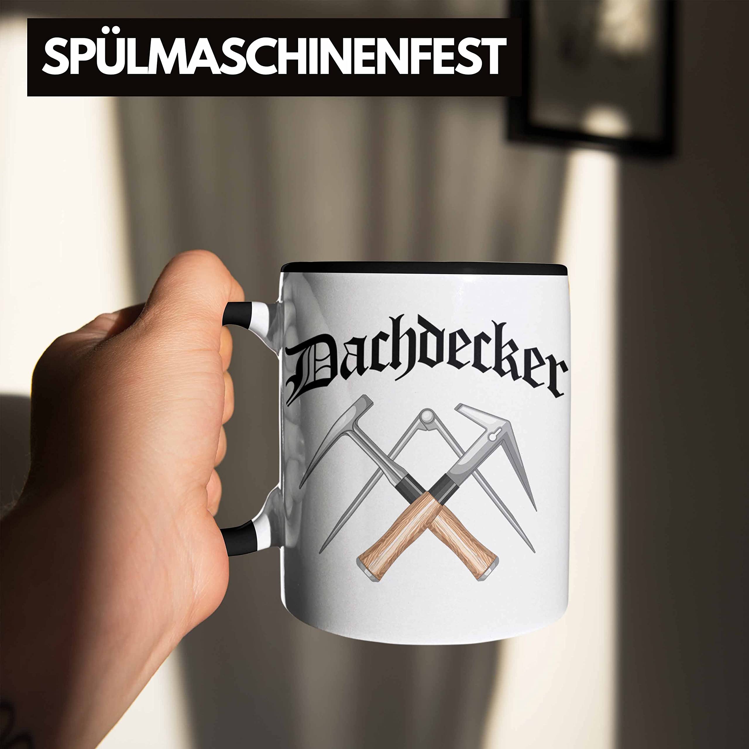 Lustige Dachdecker Tasse – Rot, Beidseitig Bedruckt, Spülmaschinenfest, In Deutschland Bedruckt