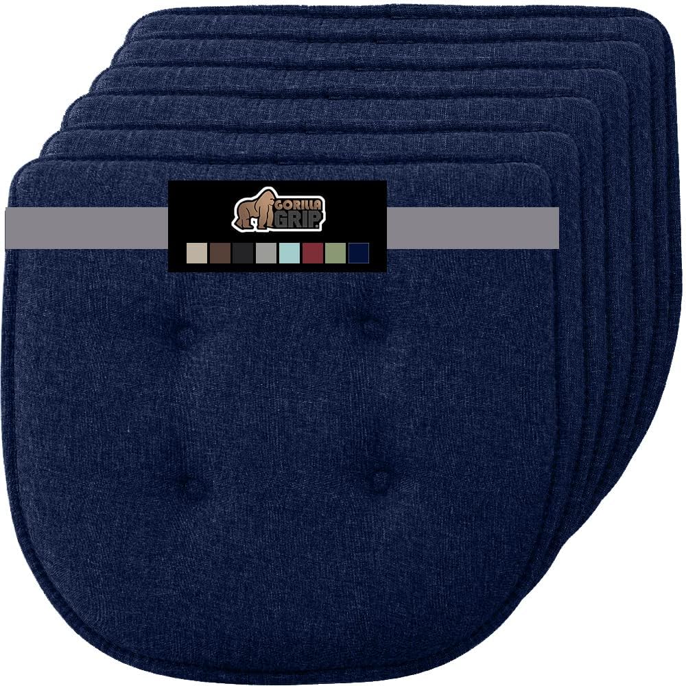 Gorilla Grip 2 Cuscini Per Sedia In Memory Foam - 40x43 Cm - Turchese - Antiscivolo