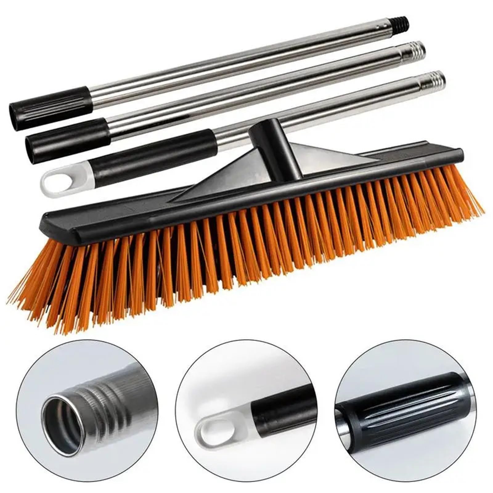 StraßEnbesen Besen mit harten Borsten, Schrubber, Bodenbesen, Duschreinigungsbürste, Deck-Scheuerbürste, Fugenbürste for Garagen, Schwimmbäder, Balkone(40cm)