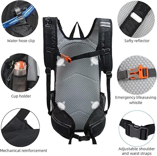 Miniatura 6 de Mochila de senderismo impermeable para ciclismo, 15L, ligera, duradera, para esquí, snowboard, correr, ciclismo MTB