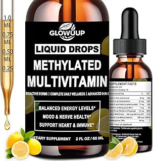 Multivitamin for Women & Men, Methylated Multivitamins & Multiminerals liquid Drops with Methylfolate B12 B2 Vitamin C E D3 K2, Methyl Multi Vitamin for Daily Wellness & Immune Health丨Non-GMO, Vegan