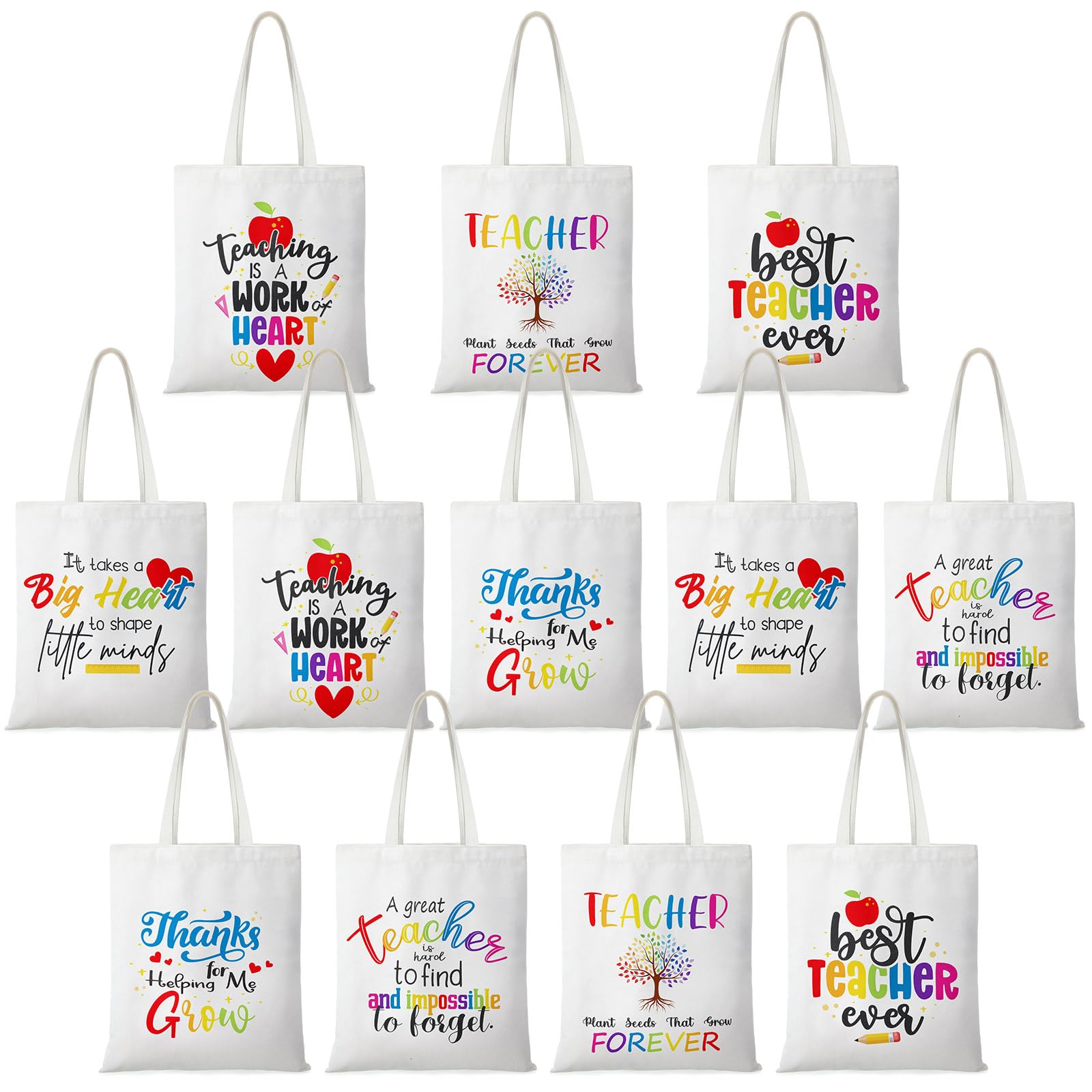 Snapklik.com : Kigeli 12 Pcs Teacher Appreciation Tote Bags Bulk ...