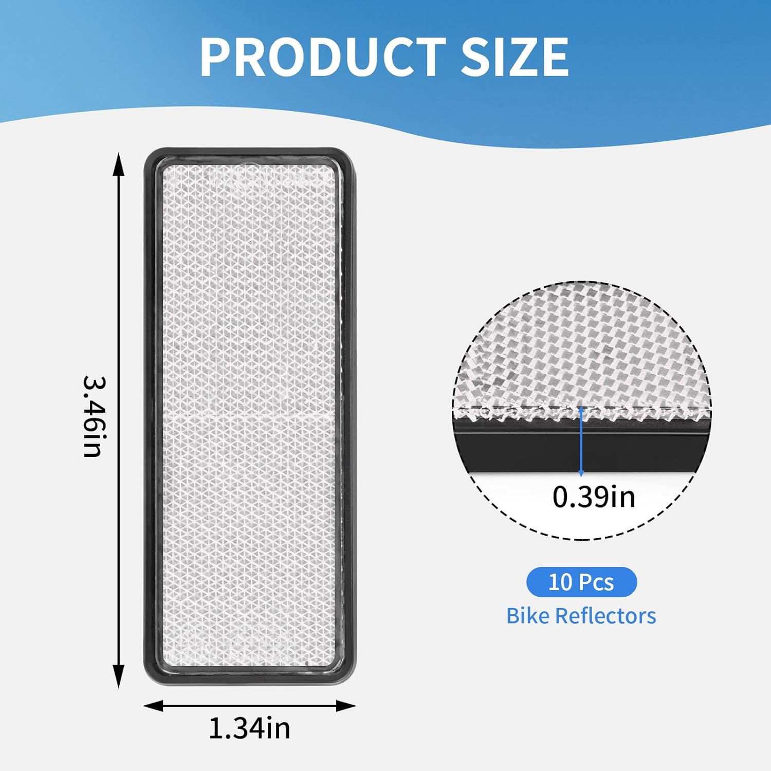 10 Pack Safety Reflectors White Self Adhesive Rectangle Reflector for Mailboxes Trailer Caravan Truck Lorry or Agricultural Machines