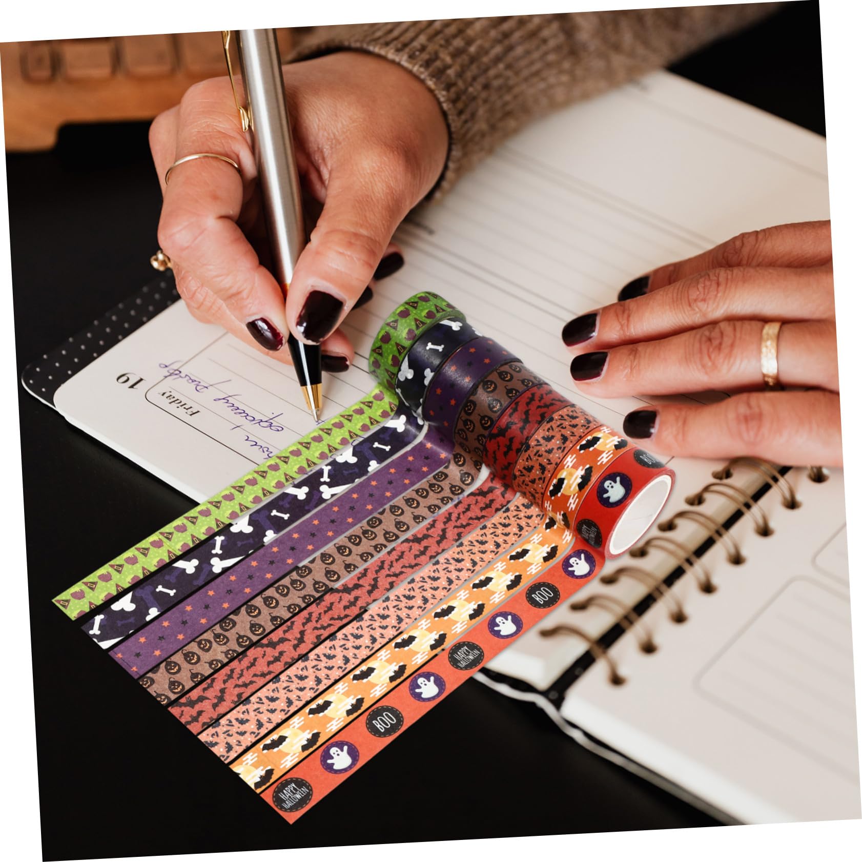 Angoily 56 Rouleaux Rubans Washi Halloween Adhésifs Décoratifs pour Scrapbooking DIY et Cadeau Set Thème