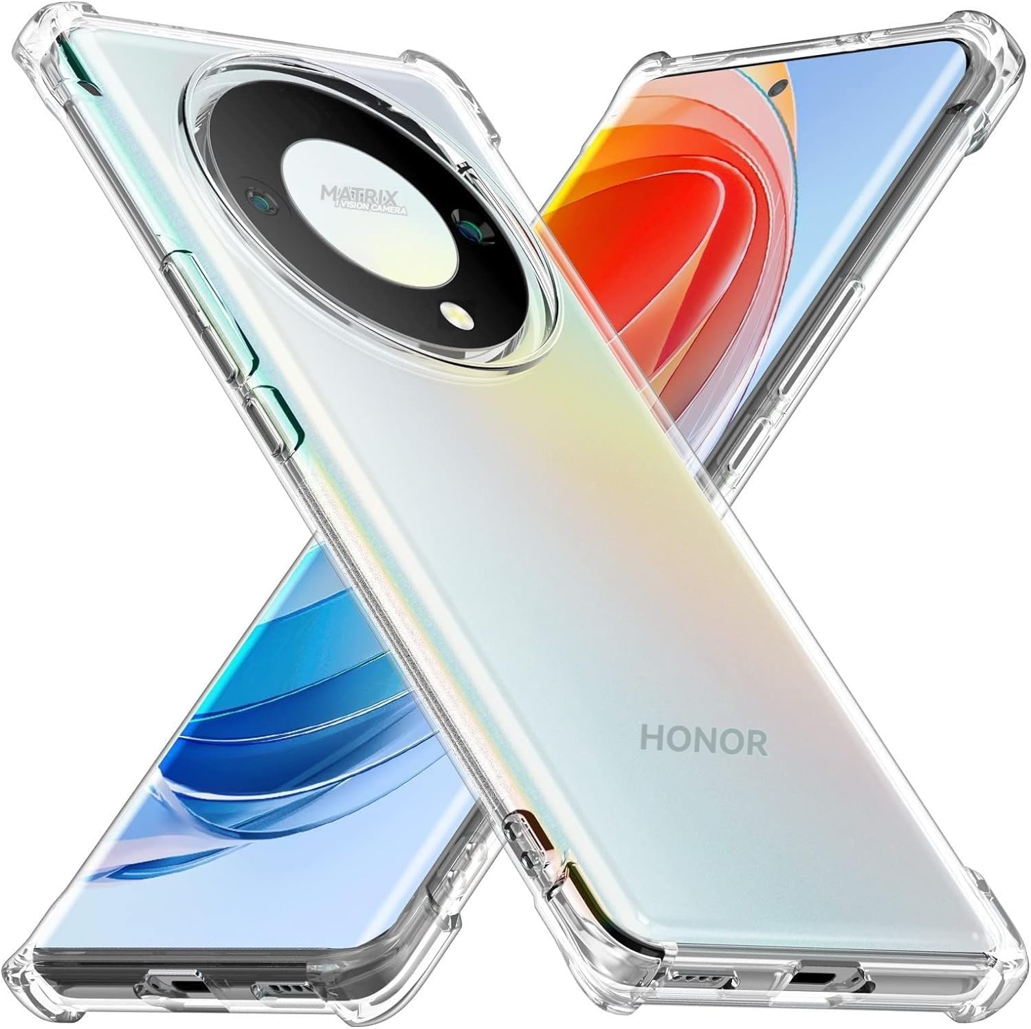Case for Honor Magic 5 Lite 5G Clear TPU Four Corners Protective Cover Transparent Soft