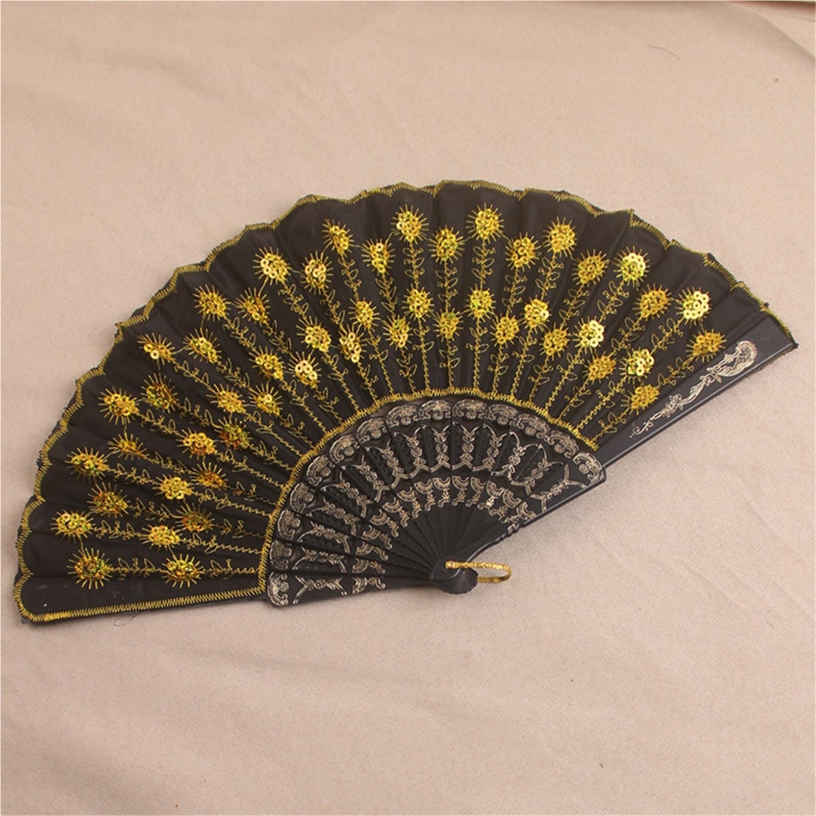 10 abanicos Plegables Bordados for Danza