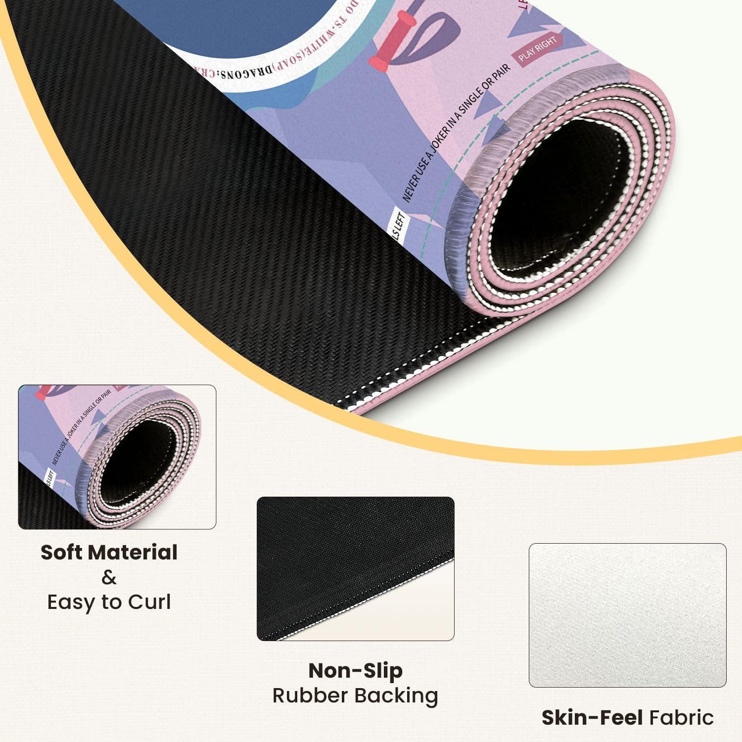 Mahjong Mat for Table Red ski Equipment ski Resort 31.5" x 31.5" Suit American Mahjong Rule Non-Slip Noise-Reducing Game Mat for Poker Dominoes Hosting