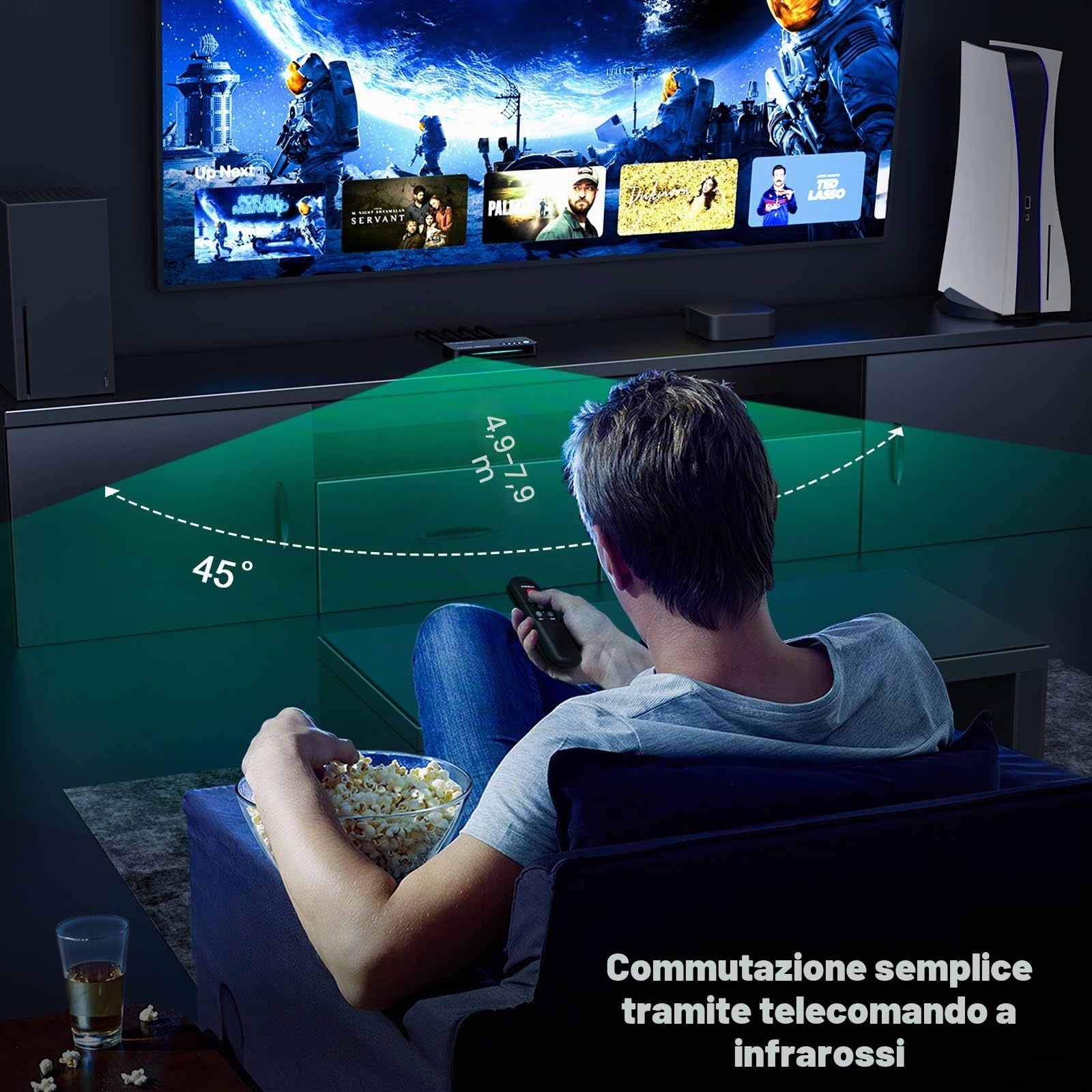 AVIDGRAM Switch HDMI 2.1 4K 120Hz 3 in 1 Out 8K 60Hz 48 Gbps Auto Selettore