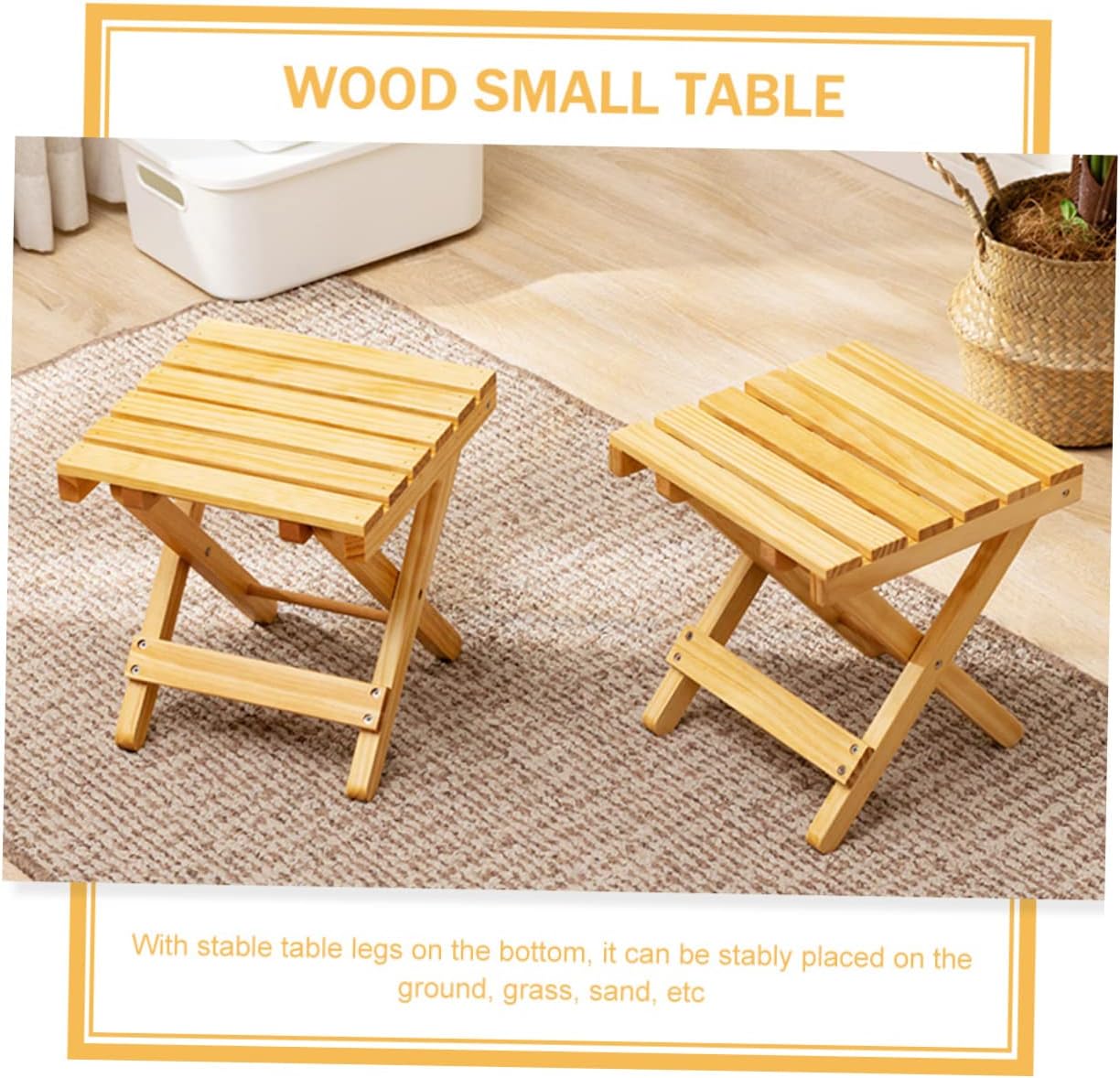 PRETYZOOM Folding Small Side Table Home Decor Picnic Beverage Table for Indoor Outdoor