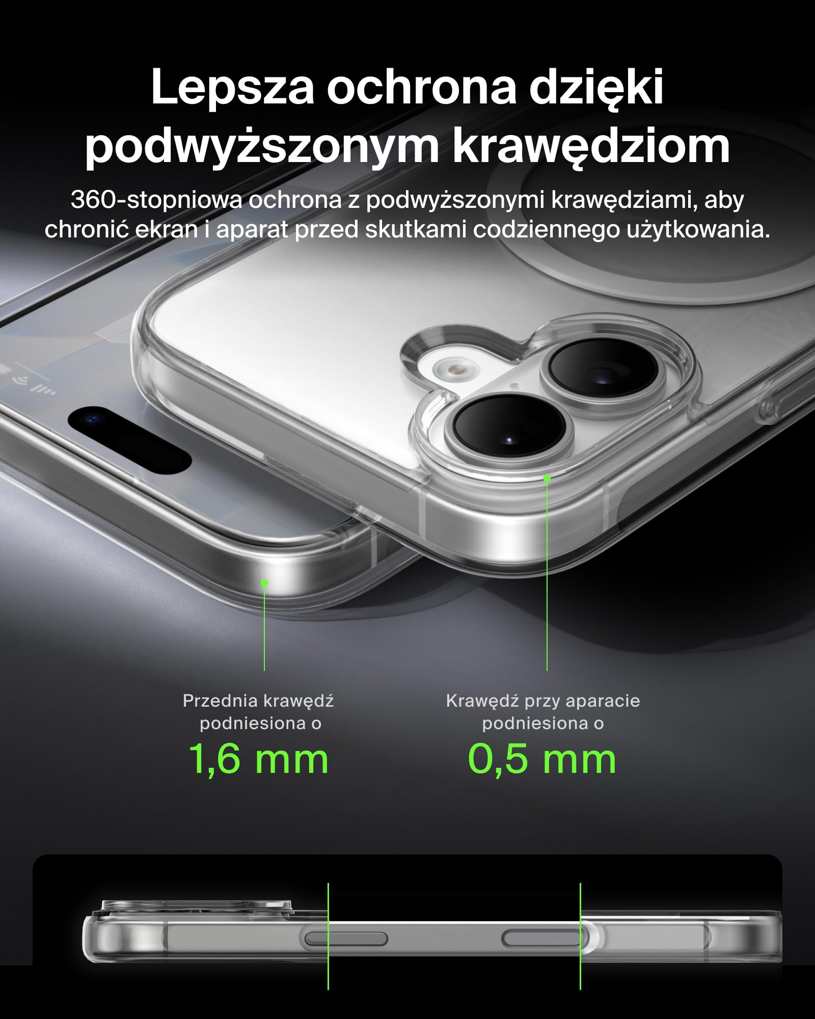 Belkin SheerForce Clear Zgodne z MagSafe Etui na Telefon iPhone 17, Niskoprofilowe z Powłoką Zapewniającą Odporność na Zarysowania – Magnetyczne i Odporne na Uderzenia Etui – Przezroczyste