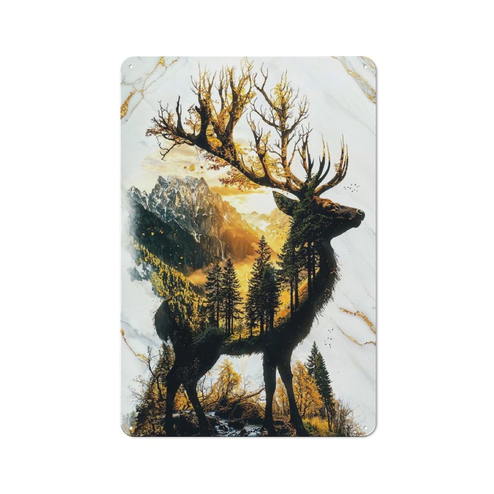 Junmoney Verdant Monarch Of The Golden Grove Retro Tin Wall Plaque 30X20cm Featuring For Garage Wall, For Vintage Wall Decor Fans, For Themed Room Decoration