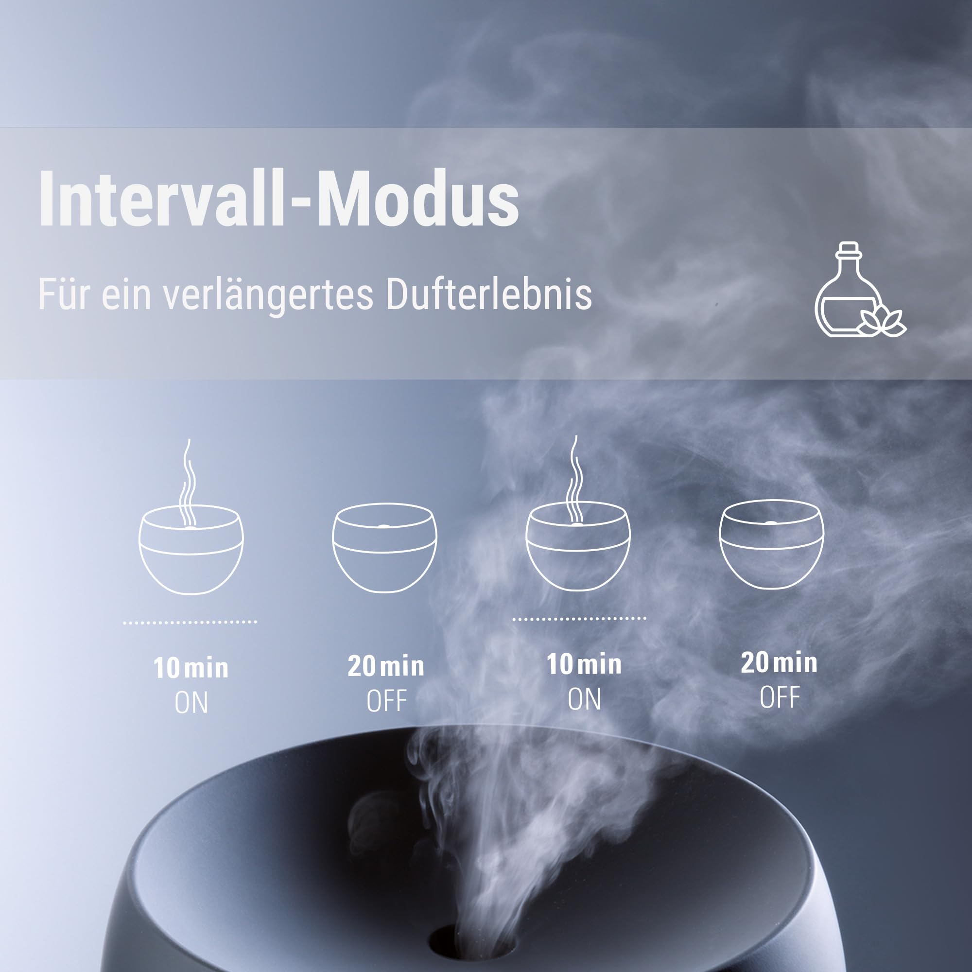 Stadler Form Aroma Diffuser Jasmine, mit Intervall-Modus, für Duftöl geeignet, 24 h Laufzeit, weiss, Weiß