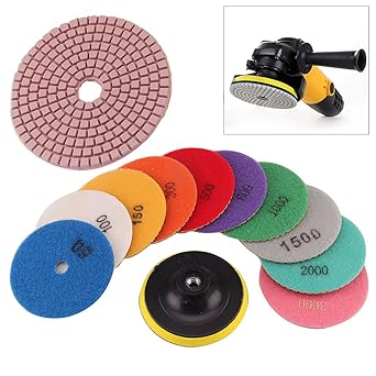 MERISHOPP Diamond Polishing Pad 3 Grinding Disc Granite Marble Concrete Stone 1000#