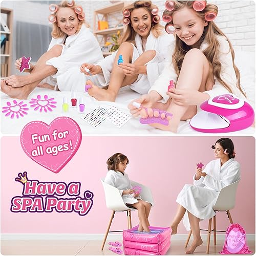 Miniatura 6 de Shemira Set de regalo para niñas de 7, 8, 9, 10 a 12 años, juguetes de día de spa, kit de manicura y pedicura para niños, kit de arte de uñas,