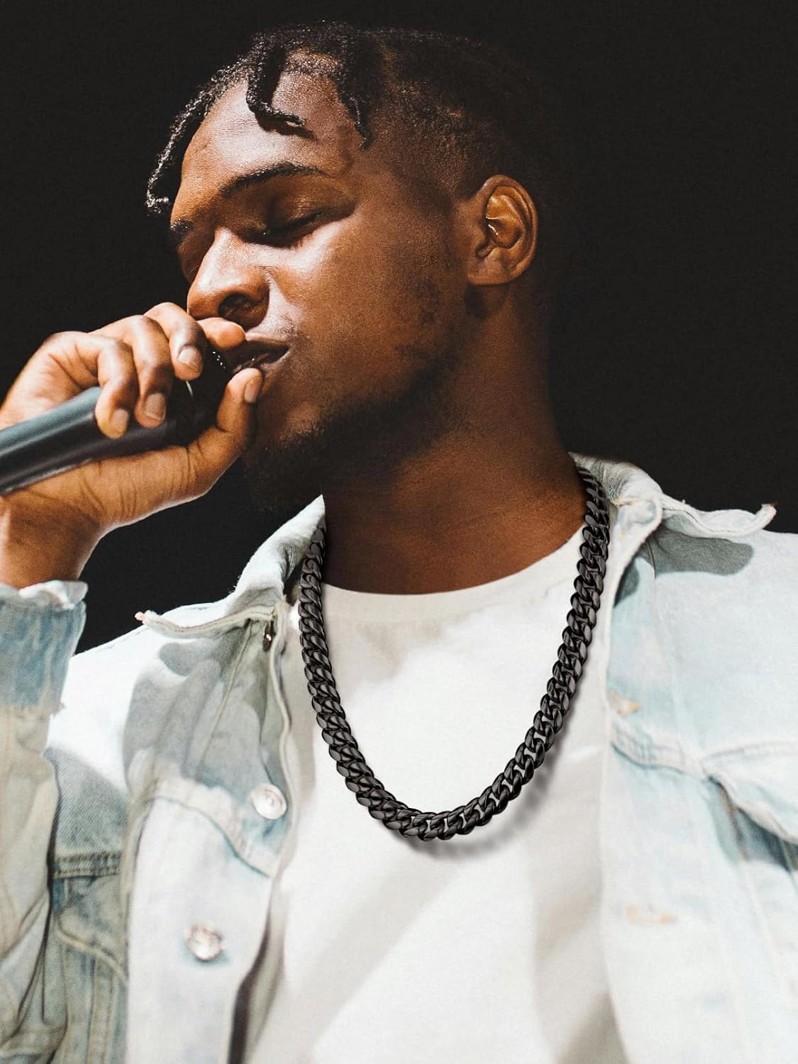 FaithHeart Chunky Miami Cuban Link Chain Necklace for Men - Gold Plated/Black Stainless Steel Hip Hop Chains Necklaces, 6/10/14mm Width 18/20/22/24/26/28 Inch Length, with Gift Box - Image 9