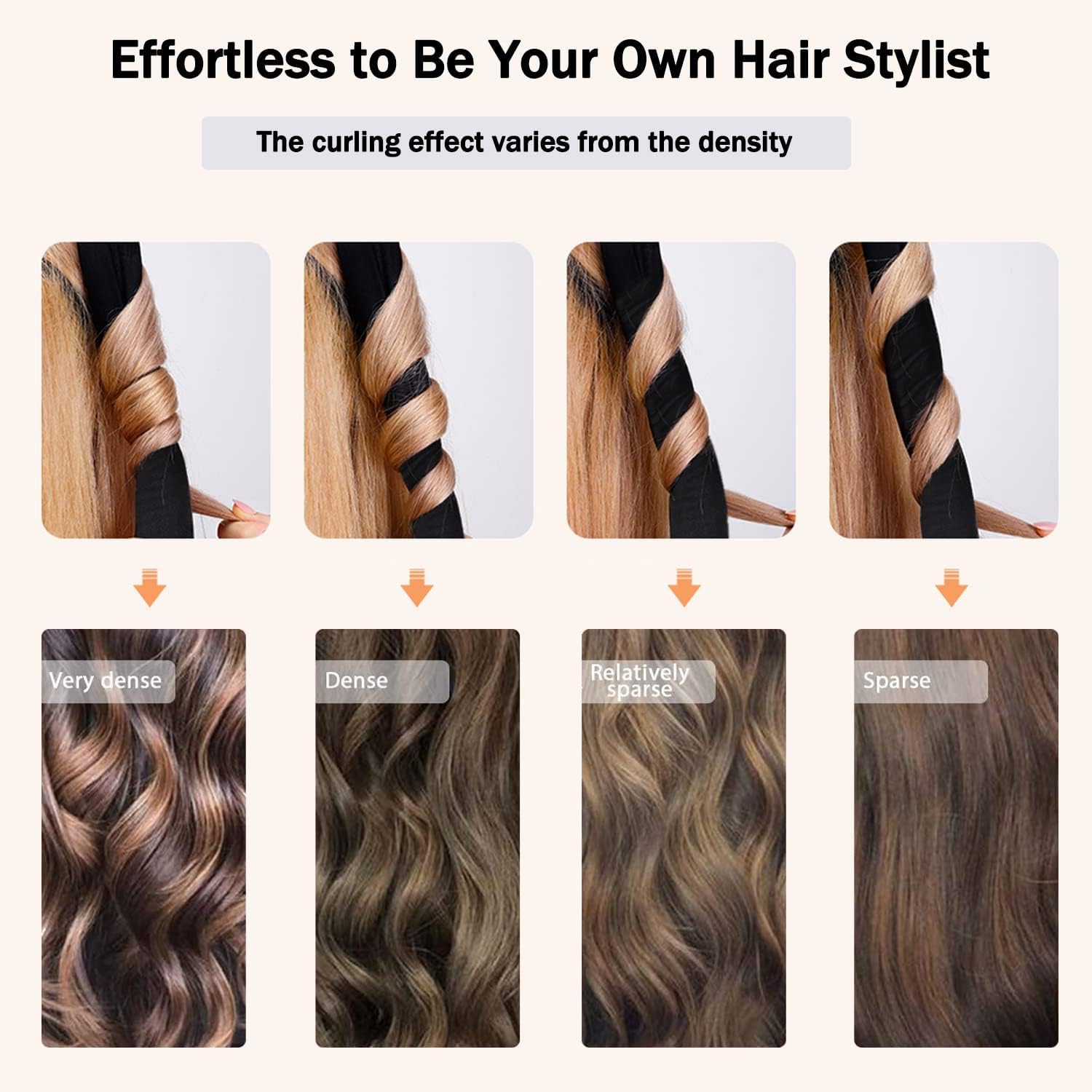 VENEXA Heatless Curling Rod Headband, Heatless Curler No Heat Curls Ribbon with Hair Clips and Scrunchie, Sleeping Curls Silk Ribbon Hair Rollers (Upgraded Set-Brown) (Black, FREE) 4