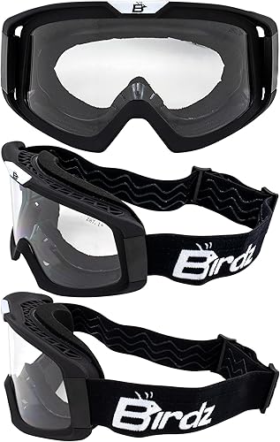 Miniatura 7 de Birdz Pelican Fitover - Gafas OTG acolchadas para motocicleta y cuatrimoto con lente transparente (negro-transparente)