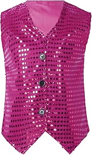 Jersey para niños y niñas, informal, con lentejuelas, disfraz de fiesta, carnaval, chaleco sin mangas, camiseta para niños, camiseta de dinosaurio