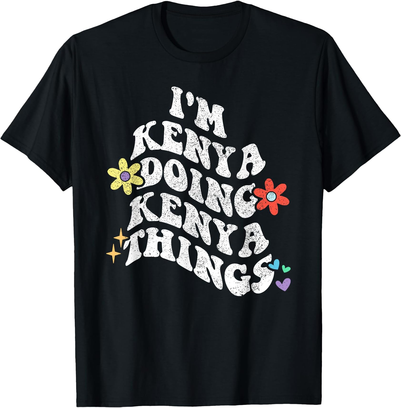 Retro Groovy Im KENYA Doing KENYA Things Funny Mother's Day T-Shirt