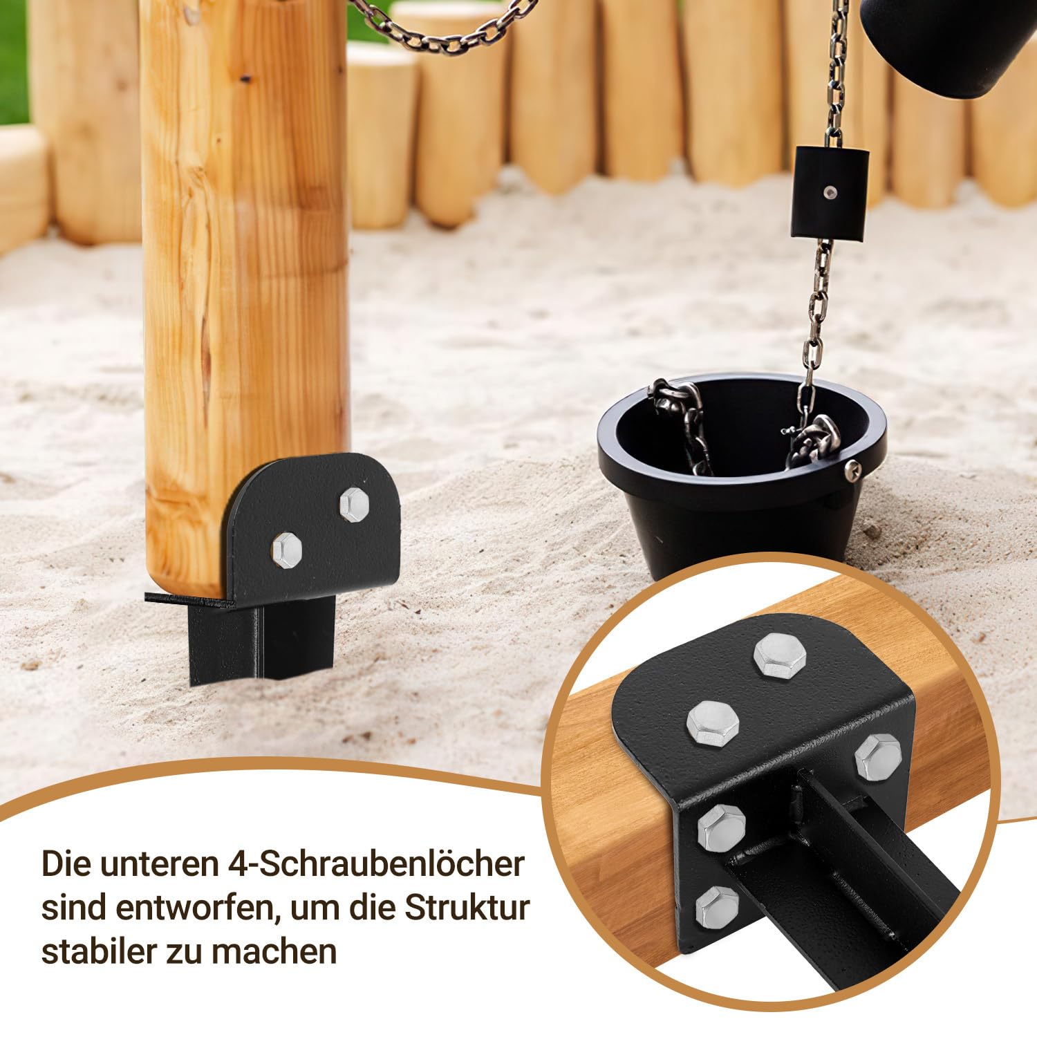 Juego de 12 casquillos de suelo en forma de L de 70 cm con extremo dentado, fácil de clavar, anclaje y soporte para postes de madera y metal, acero