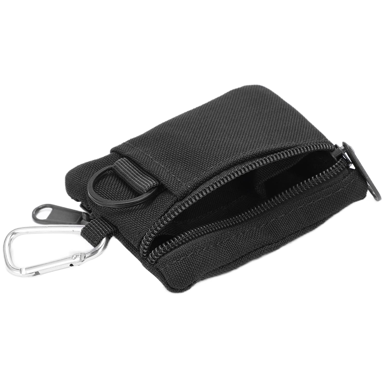 Torebki Mini, Przenośne Mini Etui na Klucze, Etui na Zewnątrz, Portmonetka z Karabińczykiem (Czarny)