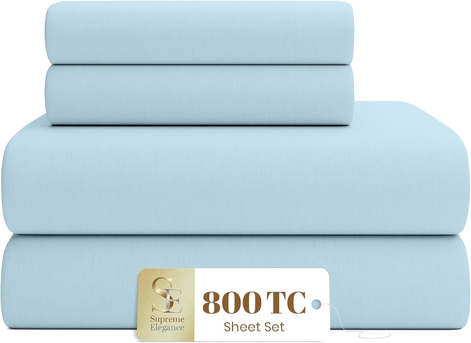 SUPREME ELEGANCE 800 Thread Count Queen Arctic White Sheets Set, Ultra Soft & Silky Cotton Rich Easy Care Bed Sheets, Sateen Sheet Set with Deep Pocket (1 Flat Sheet, 1 Fitted Sheet & 2 Pillowcases)