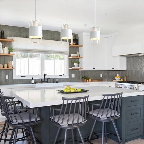 Miniatura 6 de Lámpara colgante de metal moderna de 1 luz, lámpara colgante industrial, lámpara colgante blanca, accesorio de luz colgante, lámpara colgante, isla