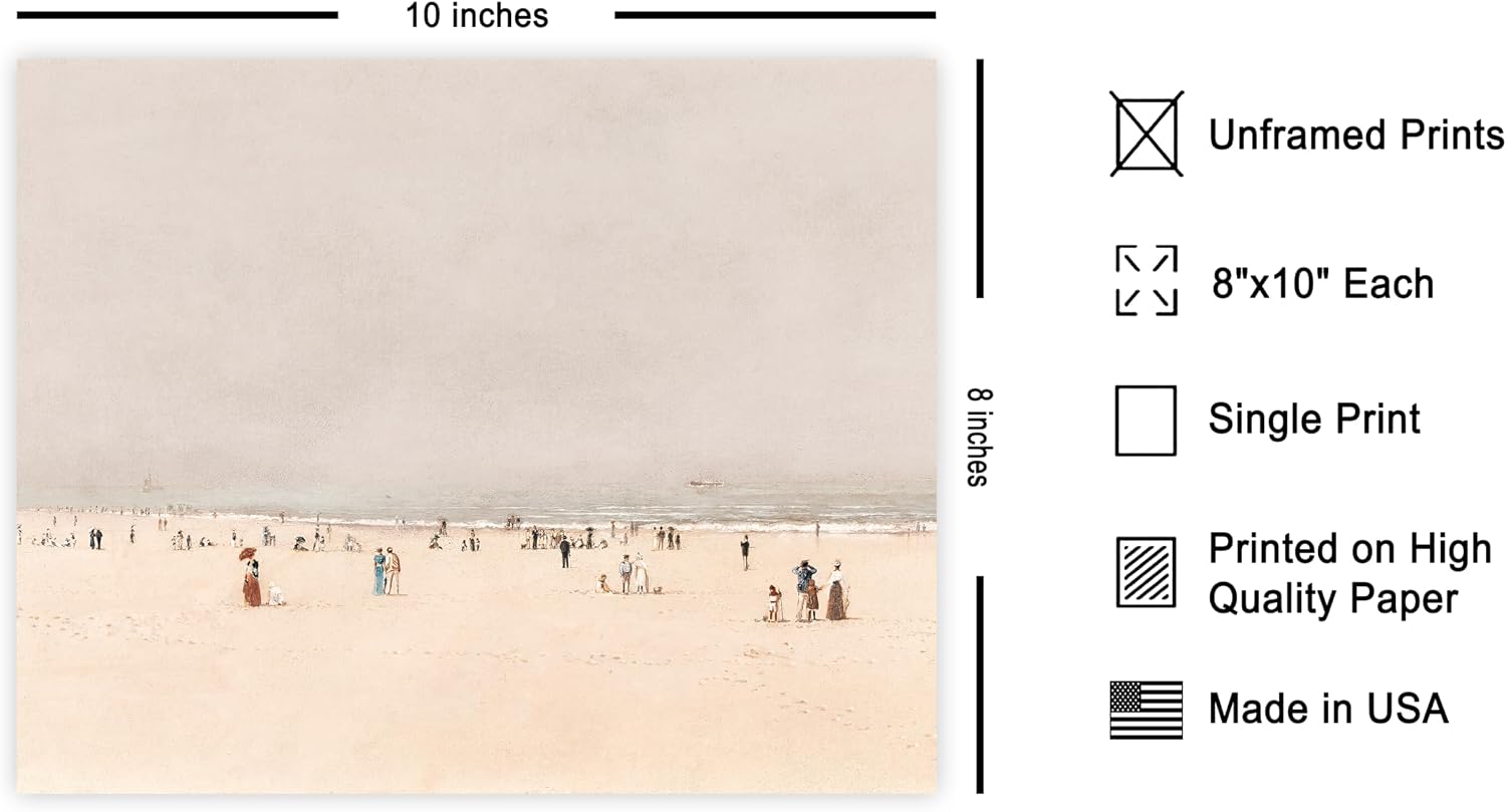 Poster Master Vintage Sand Sea and Sky A Summer Fantasy Poster - Retro Beach Print - Vacation Art - Landscape Art - Gift for Men & Women - Wall Decor for Ocean or Beach House - 8x10 UNFRAMED Wall Art