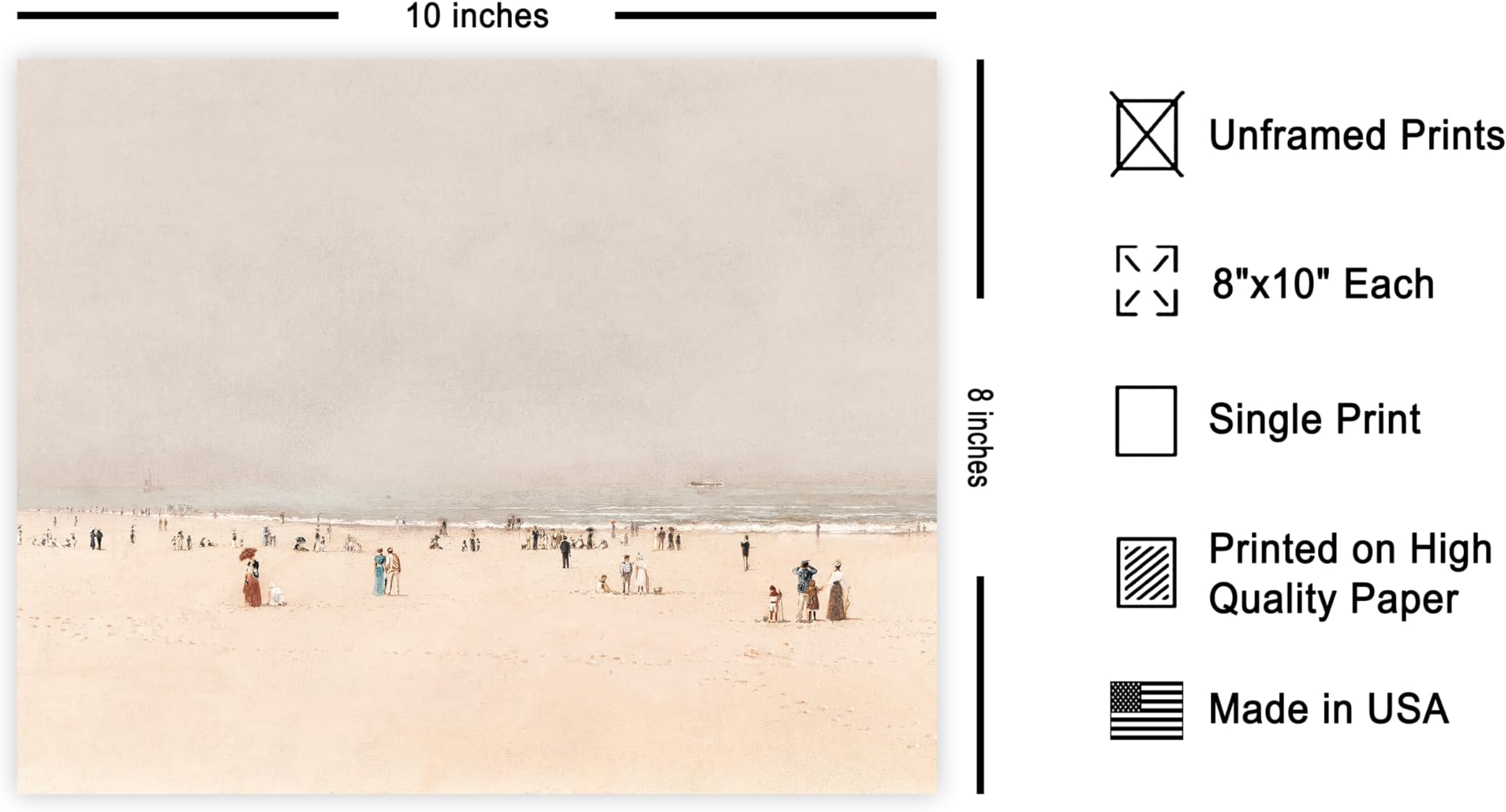 Poster Master Vintage Sand Sea and Sky A Summer Fantasy Poster - Retro Beach Print - Vacation Art - Landscape Art - Gift for Men & Women - Wall Decor for Ocean or Beach House - 8x10 UNFRAMED Wall Art