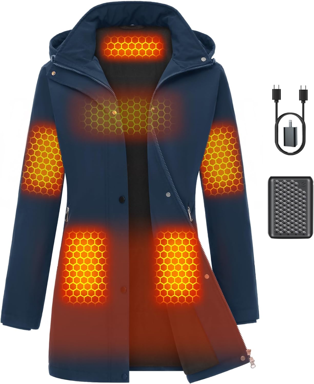Graphene Women Heated Jacket 12V Fast Charge 18400mAh Large Capacity
