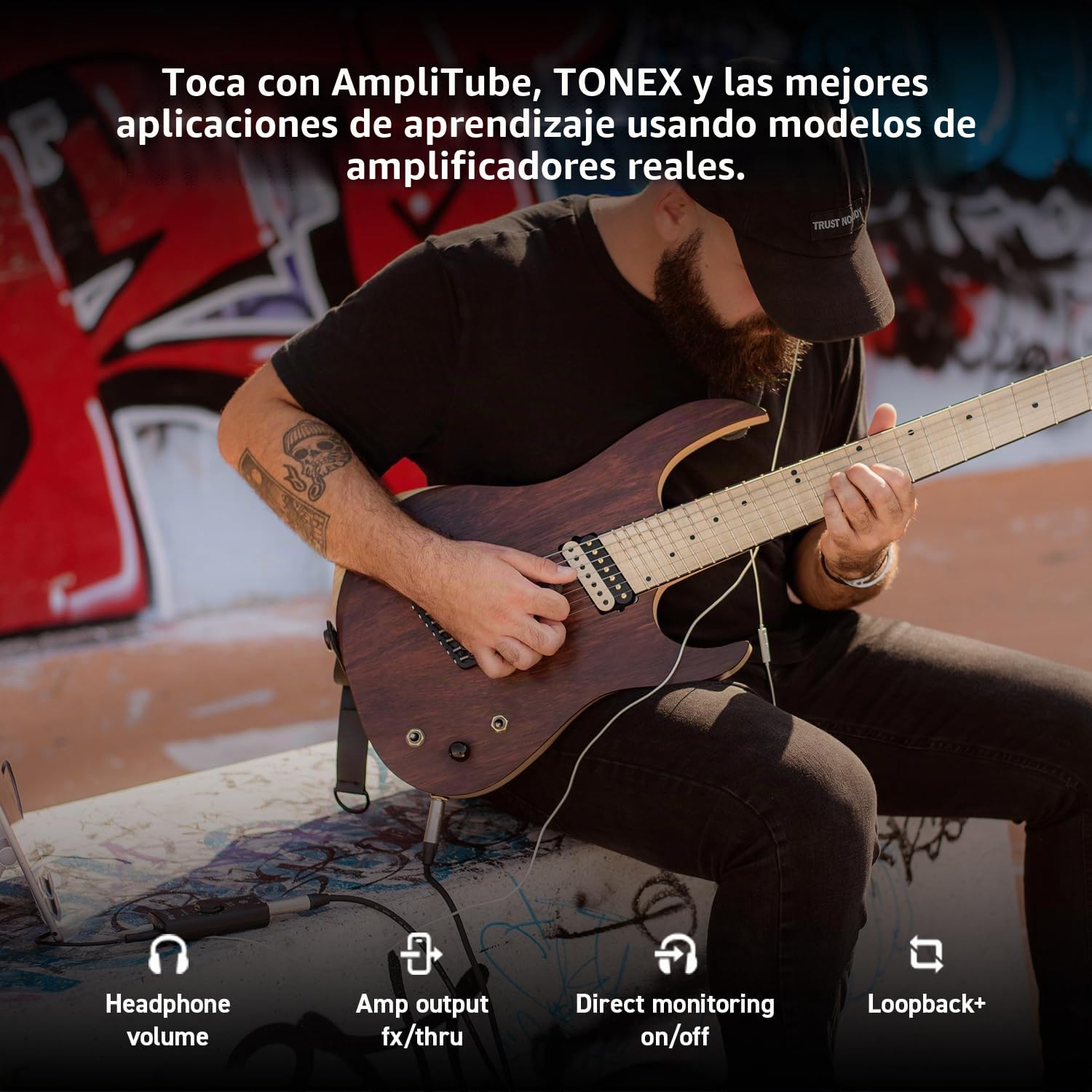 iRig HD X interfaz de audio de guitarra para iPhone, iPad, Mac, iOS y PC con USB-C, Lightning y cables USB y grabación de música de 24 bits, 96 kHz