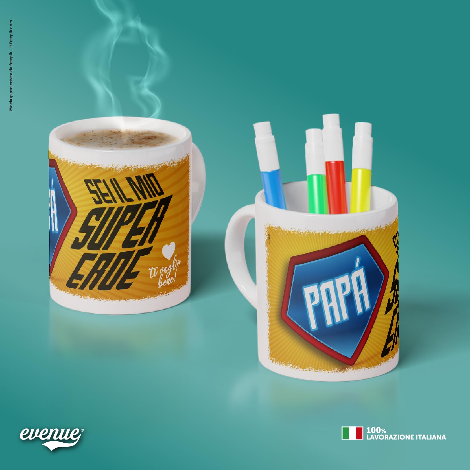 Tazza Personalizzata Con Orsetti "Auguri Papà" - Idea Regalo Festa Del Papà | Olallà - Foto 6