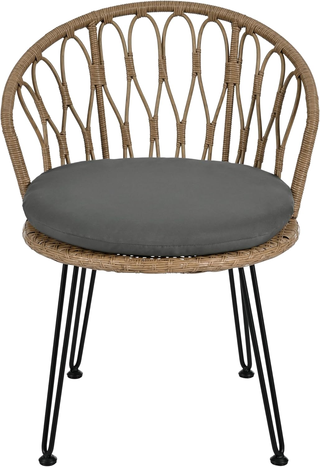 Patio Furniture Set with Small Outdoor Table, Comfortable and Durable Rattan Chairs, Stylish Patio Bar Set w/Sillas para Balcon, Sillas para Patio Exterior, Easy Assembly (Grey)