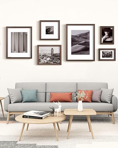 Vista 534 de Egofine Portarretratos de 9 x 12 pulgadas hecho de madera maciza con plexiglás, fotos de 5 x 7/6 x 8 con paspartú o de 9 x 12 pulgadas sin paspartú