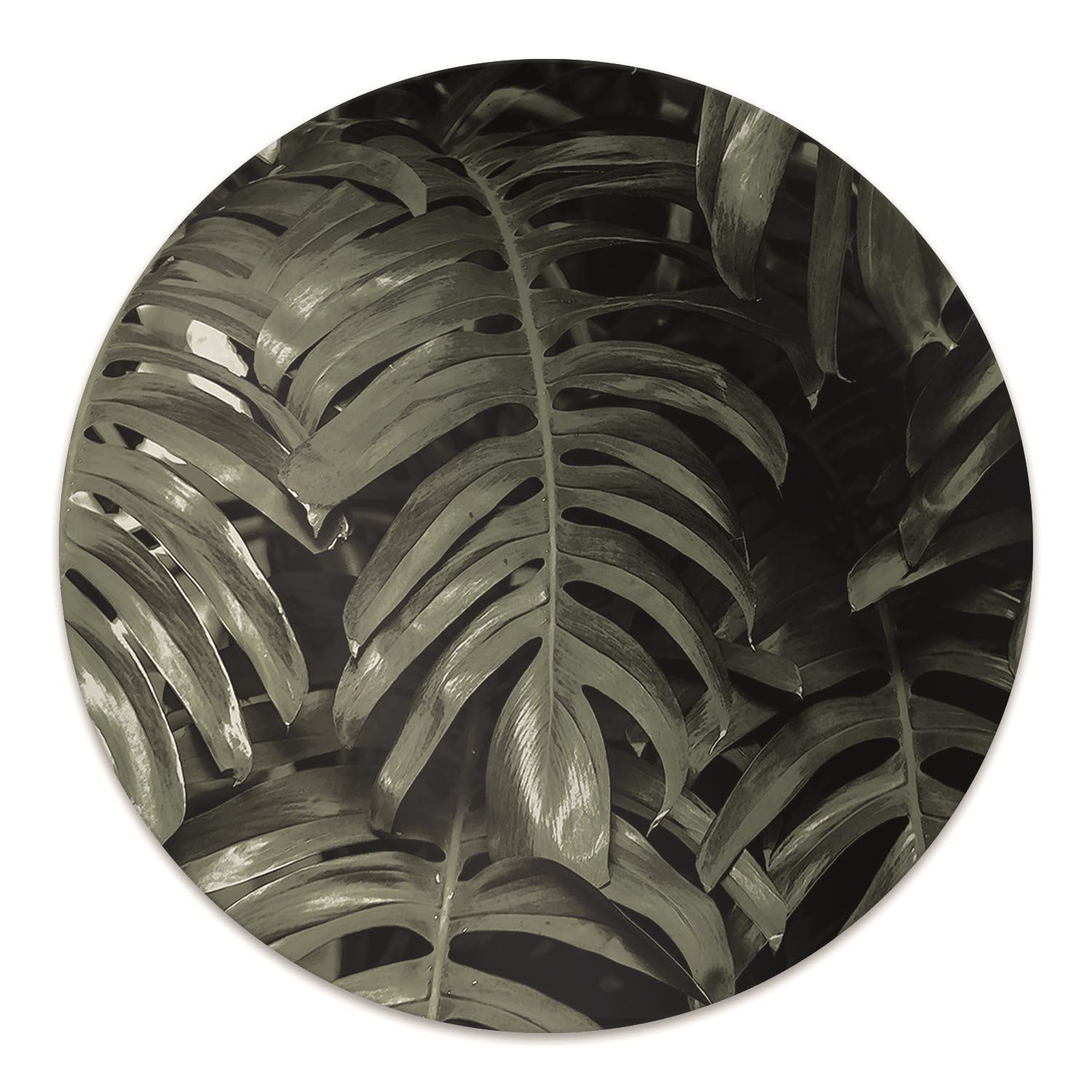 Tappeto Salvapavimento ø100 cm Antiscivolo Impermeabile Protezione di Pavimenti Rotondo Resistente ai Danni per Ufficio a Casa Facile da Pulire PVC Vinile - foglie di banano