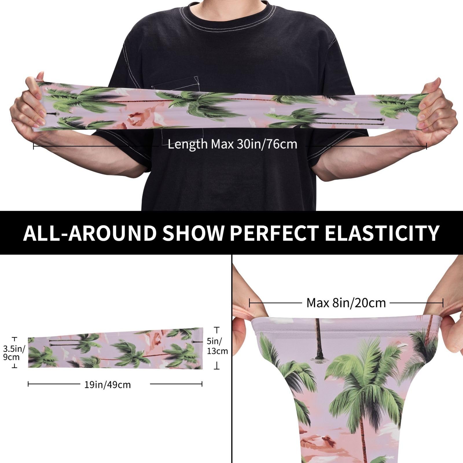RLDOBOFE UV Sun Protection Arm Sleeves Palm trees Compression Sleeves Cooling Arm Sleeves for Men Women Gardening Sleeves