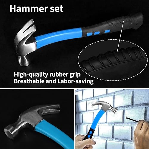 Miniatura 18 de Juegos de herramientas para hombres, kit de herramientas con caja rodante, juego completo para el hogar, juegos de maletas de aluminio, regalo