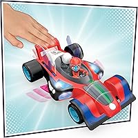 Vista 6 de PJ Masks Animal Power Flash Cruiser, auto de juguete de conversión con luces, sonidos y figura de acción, juguetes de superhéroe, juguetes
